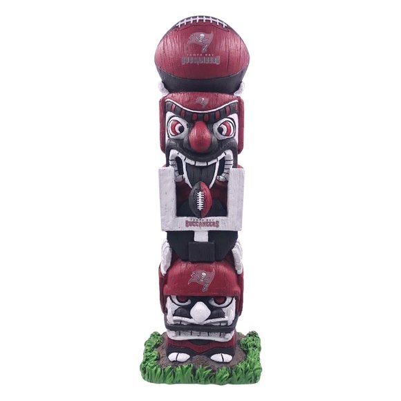 Tampa Bay Buccaneers 16" NFL Tiki Face Totem Pole Statue Indoor/Outdoor